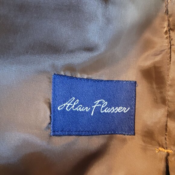 Vintage Waistcoat Vest Alan Fusser Faux Suede Brown India Med - Picture 6 of 9